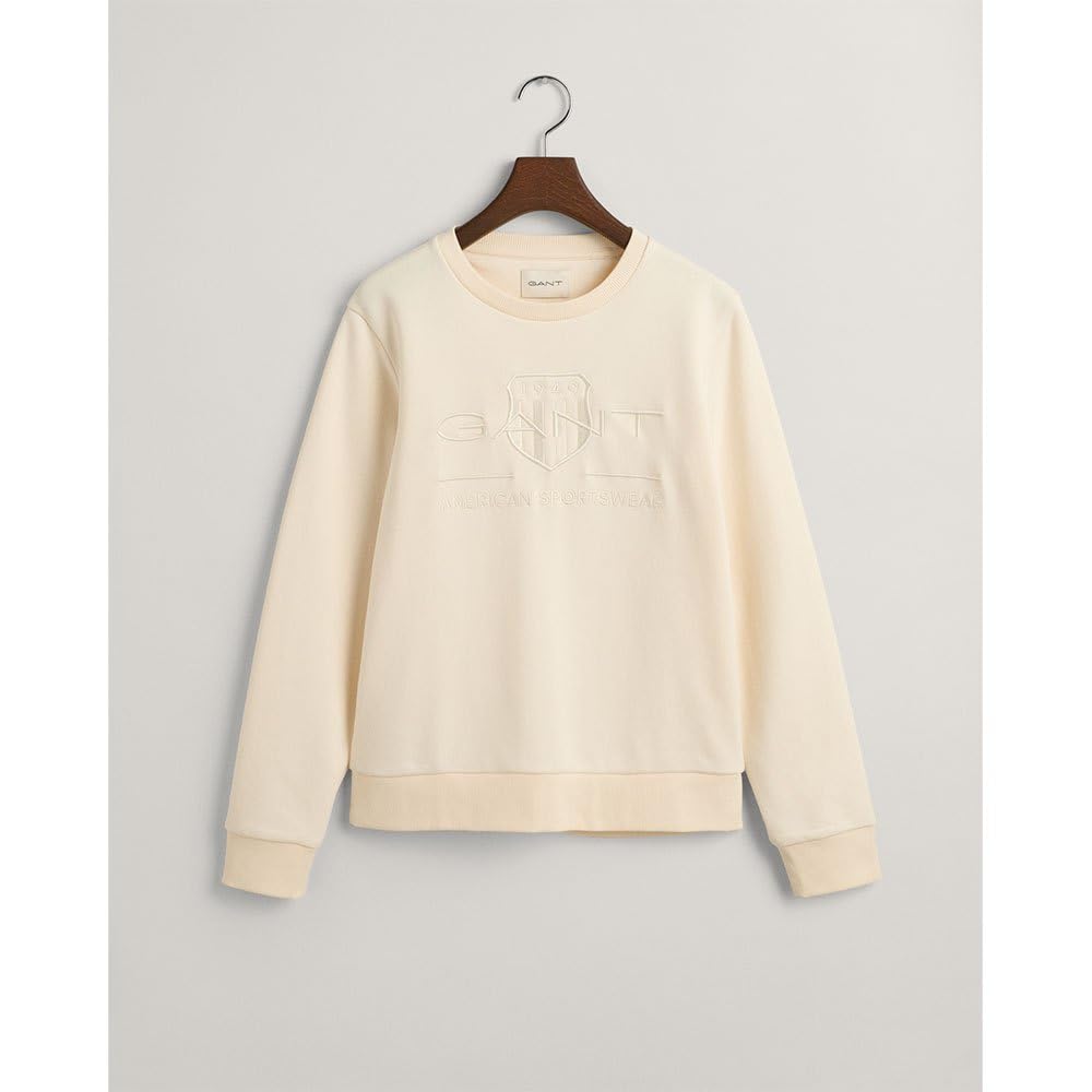 GANT Reg Tonal Shield - Sudadera con Cuello En C Sudadera Hombre (Pack de 1)