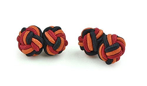 Moda Di Raza- MenÃ¢Ã¢â€šÂ¬TMs Shirt Cufflinks Silk Knot Designer Cufflinks French Cuffs - Black