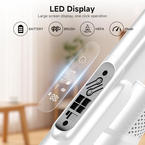Image of Cordless Stick Vacuum Cleaner with Auto Empty System Self-Charging Base, Powerful Suction for Pet Hair on Carpet & Hardfloor, Lightweight Anti-Tangled Handheld Vacuum, HEPA Filtration, Blue