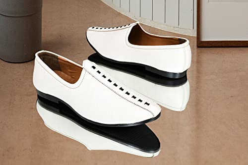 Flooristo Men Ethnic Designer Juttis Nagras Mojaris for Wedding Party Lightweight Shoes with Anti Skid Sole (5-12 UK)