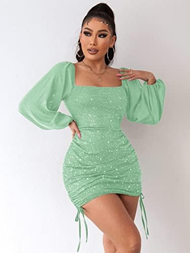 Joyfunear Square Neck Lantern Sleeve 