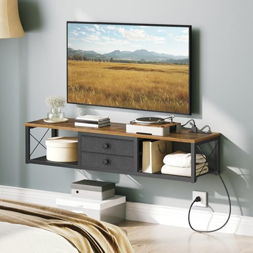 YATINEY Meuble TV DS04UBR table basse écran plat buffet bas industriel