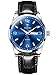 Taxau Uhren Herren Blau Zifferblatt Herren Armbanduhr Schwarzes Lederarmband Edel Mode Armbanduhr Herren G&uuml;Nstig Analog Herrenuhr Silber Blau Wasserdicht Herrenarmbanduhren Mit Lederband Quarzuhr