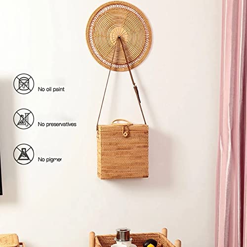 Folceretsc Home Woven Wall Basket Natural Decor Decorative Rattan Decor Woven Wall Decor Woven Wall Hanging - Image 2