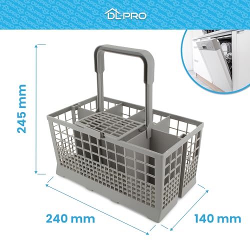 DL-pro Besteckkorb Spülmaschine Universal 24,5x14cm für Bosch 00093046 passend für viele gängige Spülmaschinen wie Bauknecht Siemens Gorenje AEG Privileg robustes Design für sauberes Besteck
