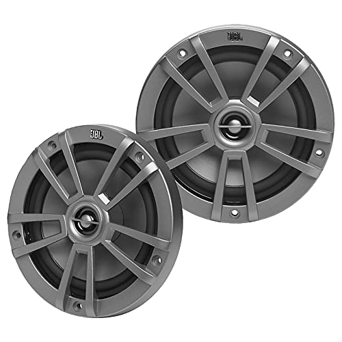 Marine Gauge Style Bluetooth AM/FM/WB Radio, 4X 6.5 180 Watt 2-Way Multi-Element Audio Speakers (Gray), Wire, Antenna, 4-Channel Amplifier w/Kit