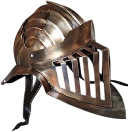 Medieval Knight Helmet with Visor – Renaissance Steel Crusader Armor Helmet Costume for Adults.
