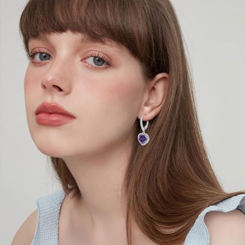 Orecchini Pendenti Cuore In Argento 925 Con Zirconi – A Forma Di Alone, Regalo Per Donna - 2