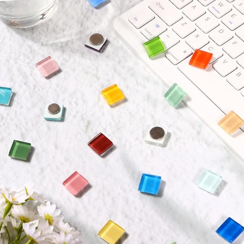 24 imanes de vidrio coloridos para refrigerador miniatura 4