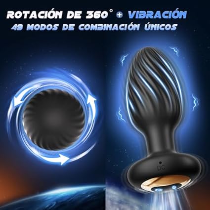 Plug Anal Vibradorador Hombre Juguetes Sexuales, Plug Anales,con Vibración Juguetes Eróticos para Pareja Sexuales con 7 Giratorios 7 Vibratorios, Vibrador Anal Bolas Anales Consoladores.. Para Hombre