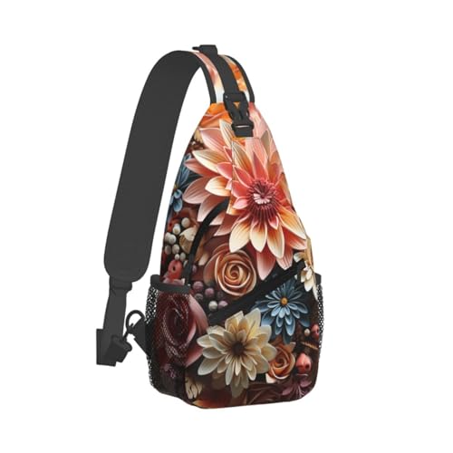 Bolso tipo sling para mujer y hombre con diseño floral miniatura 1