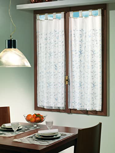 Home Collection c4458az150 vitrage Paire Mila 240x70x240 cm Bleu Ciel