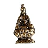 BESPORTBLE Antike Messing Guanyin Buddha Statue Dekorative Skulptur für Büro und Zuhause Kreative Vintage Buddhistische Figur aus Langlebigem Messing Vielseitige Wohnraum Hotelausstattung