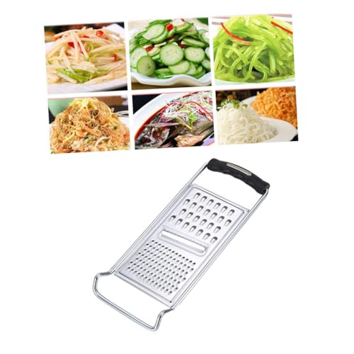 healvian シリコンハンドル付きステンレス製野菜切り器 多機能ポテトスライサー 千切りおろし器 キャベツや 対応 キッチン便利グッズ 滑り止