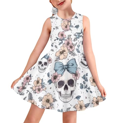 Dresses for Girls 3-16T Sleeveless Crew Neck Dresses Midi Sun Dresses Holiday Party Dresses
