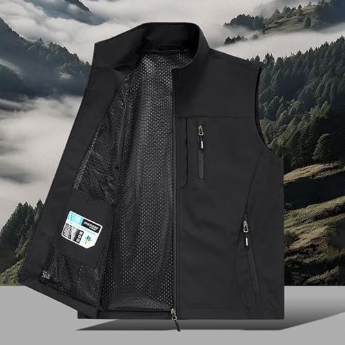 Mens Lightweight Thin Quick Dry Outdoor Vest Fishing Travel Zipper Pocket Sleeveless Jackets Photographer Work Vest4