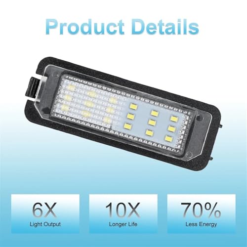 Luces matricula LED para coche Superb 3T4 luz trasera impermeable de 12V 2Uds 3