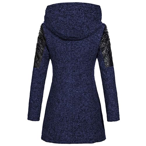 SACFOF Women Wool Pea Coat Long Sleeve Hooded Dresses Long Winter Warm Thick Wool Trench Jacket Outwear2