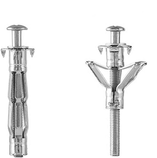 Juego de 3 Pernos de expansión Resistentes, Anclaje de Pared, Herramienta de fijación metálica, Kit Surtido de Tornillos de Anclaje Huecos (M4 x 52 mm) (M8 x 37 mm)