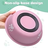 Hundenapf 3 Stück Fressnapf Hund Edelstahl,Hundenapf Kleine Hunde,Futternapf und Wassernapf mit Rutschfestem Silikonboden für Kleine Mittelgroß Hunde und Katzen,860ml