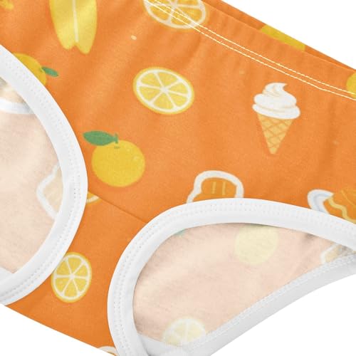 Girls' Underwear Orange Ice Cream Toddle Brief Panties 2-8 Years 203007414