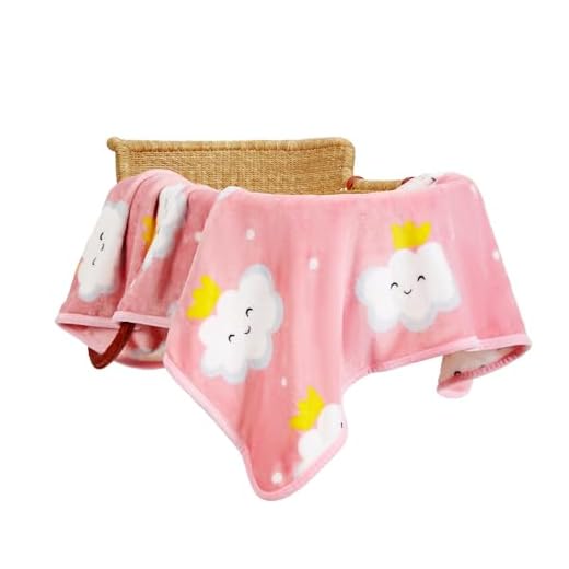 TILLYOU Micro Fleece Plush Soft Toddler Blanket for Boys Girls - Large Lightweight Crib Blanket for Baby Bed Lounger - Fuzzy Warm Cozy Blanket for Daycare Preschool Naptime Oversized 40x50 Pink Cloud