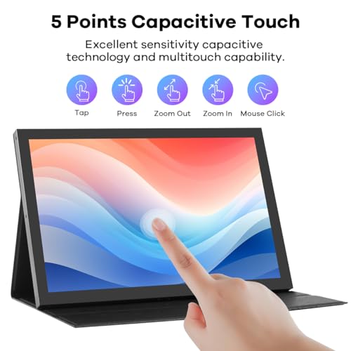 Image of Hosyond 10.1 inch LCD Touchscreen IPS Monitor 1280x800 Portable Screen HDMI Display Built-in Speakers with Shell for Raspberry Pi 5 /Pi 4 /3B+ Xbox PS4 Windows 7 /8 /10