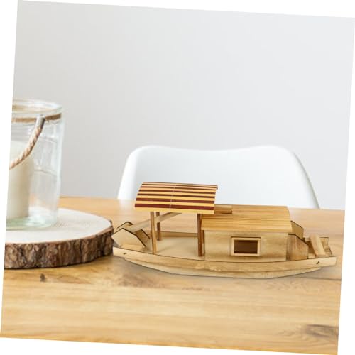 BESPORTBLE Modellboot Aus Holz Boot Ornament Dekoration Tischboot Holzbootfigur Für Wohnzimmer Schlafzimmer Büro Schrankdekoration Kanu Modell