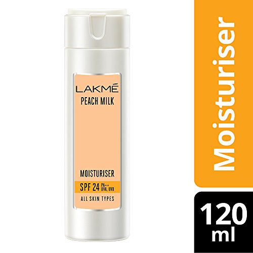 Image of LAKME Insta Matte Finish Eye Liner, Black, 9Ml And Peach Milk Spf 24 Pa Sunscreen Moisturiser Lotion, 120 Ml