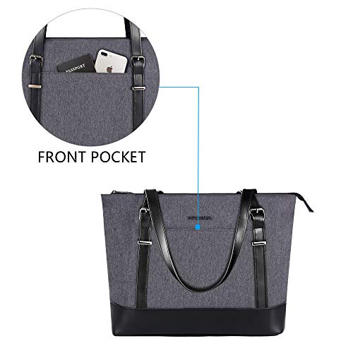 KROSER-Laptop-Tote-bag-156-Inch-Large-Shoulder-Bag-Lightweight-with-USB-Charging-Port-Water-repellent-Nylon-Computer-Tote-Bag-Women