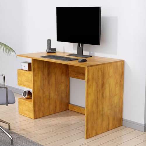 Image of Bniture Wooden Study Table for Home | Engineered Wood Study Table with Side Storage Shelf | Multi Purpose Computer Desk for Writing & Study | Laptop Table for Study Room & Office | Giant Wood
