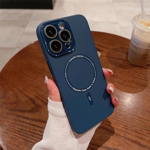 Coque iPhone 15 Plus cristal mince bleu foncé magsafe
