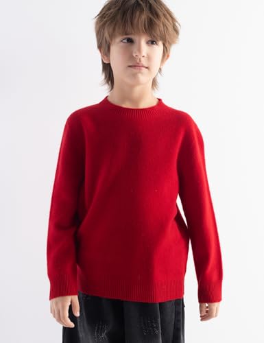Boys and Girls 100% Merino Wool Sweater Fall Winter First-Line Ready to Wear Crewneck Long Sleeve Seamless Sweater2