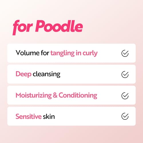HYPONIC Shampoo for Poodle - Hypoallergenes, rassespezifisches Shampoo für Pudel für weiches Volumen, EIN mit Feuchtigkeit versorgtes Fell und lebendige Farbe