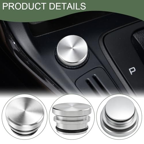 Image of Car Cigarette Lighter Plug Cover, Car Cigarette Lighter Dustproof Cap, Waterproof Cigarette Lighter Socket Cap, Universal Aluminum Alloy Lighter Cover for Cars, Boats, SUVs, Trucks
