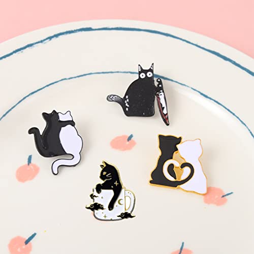 4 Pcs Cute Enamel Lapel Pins Sets Cartoon Animal Plant Flowers Brooches Pin Badges for Clothing Bags Backpacks Jackets Hat Party Favors Decoration3