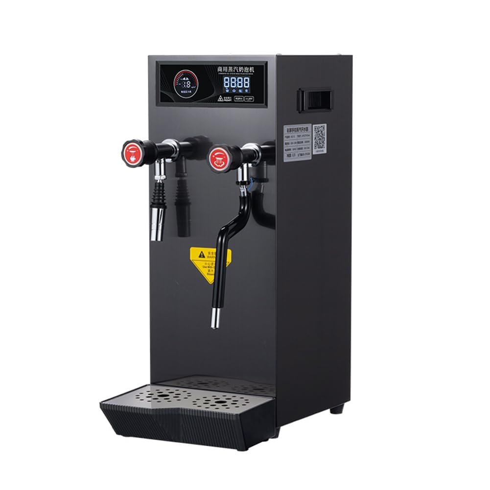 QXRSOP 3000W Commercial Multi-Purpose Milk Frother, 12L Full-Automatic Steam Boiling Water Frothing Machine, Intelligent digital display 304 inner tank, heat drinks, brew tea, foam milk, boil water