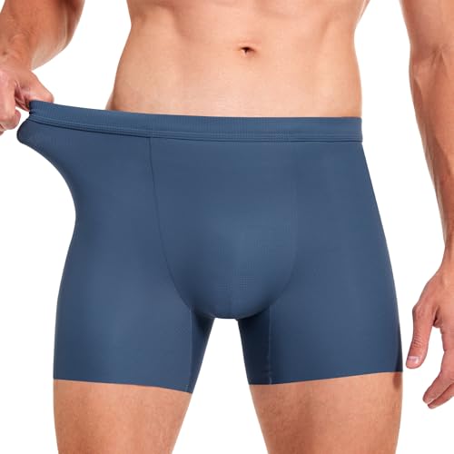 Mens Padded Boxer Briefs Tummy Control Dark Blue2