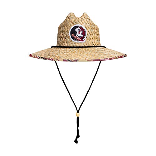 Image of FOCO Men's NCAA College Team Logo Floral Straw Sun Hat