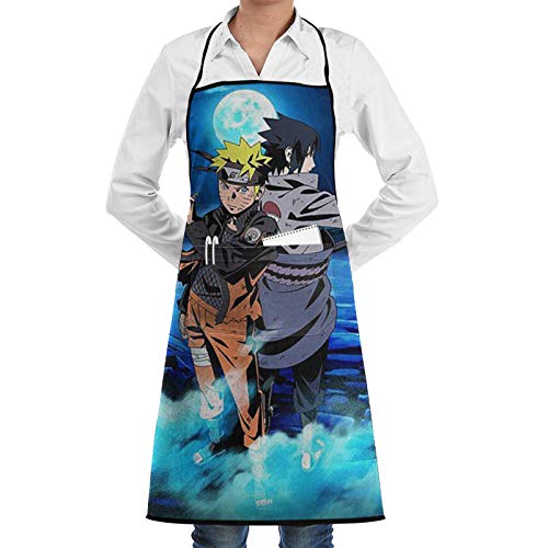 Apron with Pockets - Naruto Vs Sasuke Kitchen Restaurant Apron for Men Woman