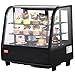 VEVOR 3.5 Cu.Ft Countertop Pastry Case ETL NSF DOE Certified Commercial Display Refrigerator with LED Lighting, Turbo, Frost-Free Air-Cooling, Rear Sliding Door, Curved, Black