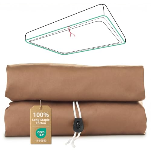 2026 Upgraded Fitted Sheet Queen Only Drawstring with 360°Elastic Strap to Stay Tight, Egyptian Cotton Queen Fitted Sheet Fits 8" to 14" Mattress,No Slippage, Luxury Soft and Comfortable - image 7