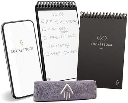 Rocketbook Mini cuaderno inteligente reutilizable de bolsillo de ...