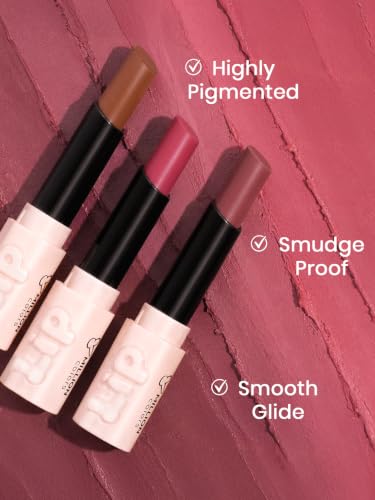Image of Million Colors Lip Wear Creamy Matte Hydrating Lipstick Infused With Argan Oil, Shea Butter , Papaya Seed and Vitamin E| Highly Pigmented, Smudge-Proof and Creamy Matte Finish (The Red Carpet, Pack of 3)