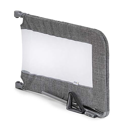hauck Bettschuztgitter Sleep N Safe Plus XL für Kinder 18 Monate bis 5 Jahre, Großer Rausfallschutz Bett für Elternbett 150 x 50 x 44 cm, Faltbar, Tragbar, Bettgitter für Kleinkinder (Melange Grey)