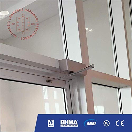 Door Closer Commercial Adjustable 1-6 Power Delayed Close Backcheck Latch Speed Powerful Cast Iron Construction Door Closer Tested to 10 Million Cycles Aluminum Finish LH8016