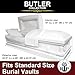 RestInPower Steel Butler Satin Casket - Enduring Elegance in Premium Steel with Complete Comfort Lining (White)