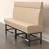 GGMMÖBEL Miami | Gastro Hochbank | B:H 100 x 158 cm | Creme | Chesterfield Button | Leder | Bistro Hochbank, Thekenbank