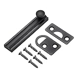 Slide Surface Door Bolt, Heavy Duty Solid Brass Concealed Surface Bolt, Gate Slide Bolt Anti Theft Security Door Latch Lock With Screws, for Windows, Bathroom Security Hardware(Black,size:3 Inch)