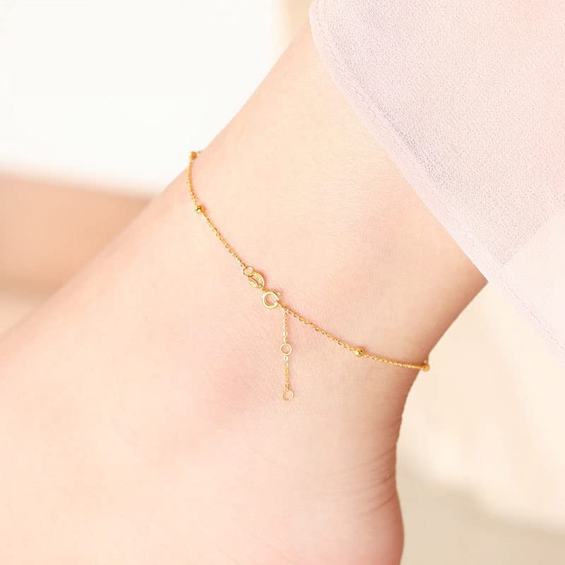 Cavigliera/Cavigliere Cavigliera con Ciondolo in Oro Cavigliera con Catena di Perline per Donna Cavigliera Dainty Cavigliera da Spiaggia Cavigliera con Gioielli Piede Regolabile (Colore : Grey,